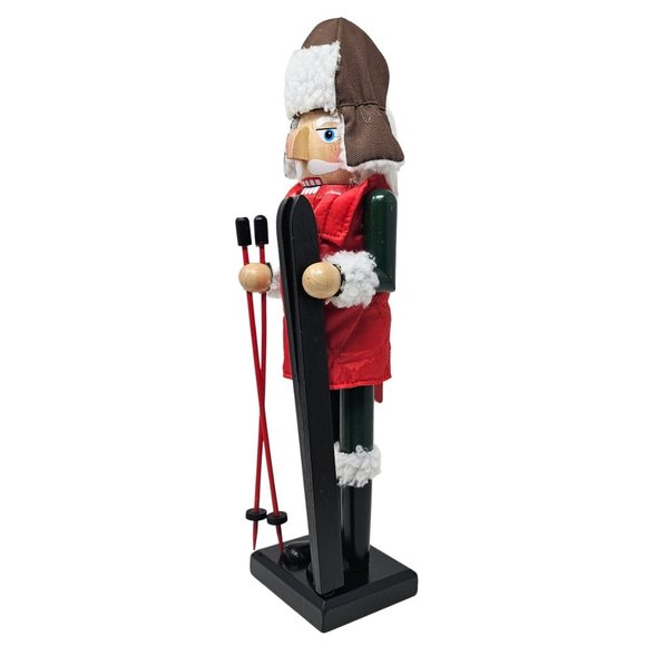 15" Skier Nutcracker, Christmas Decor - Picture 3 of 5